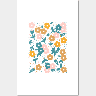 Pink Spring Flower Pattern Posters and Art